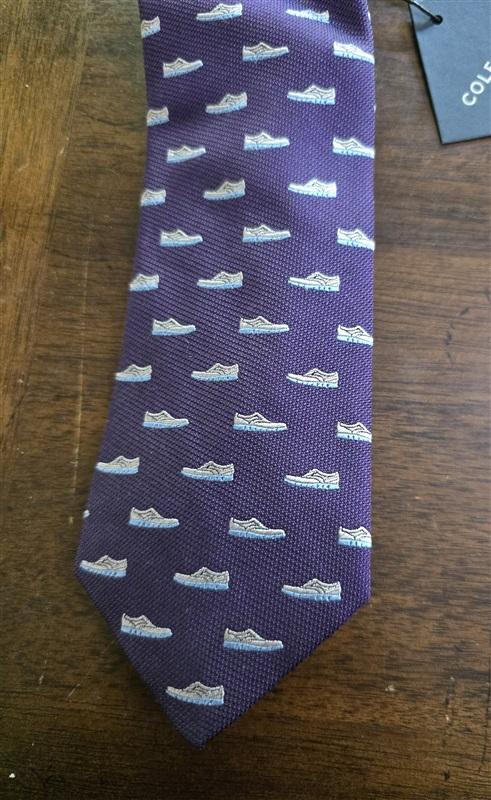 NWT Cole Haan Purple Shoes Silk Formal Classic Tie 126191