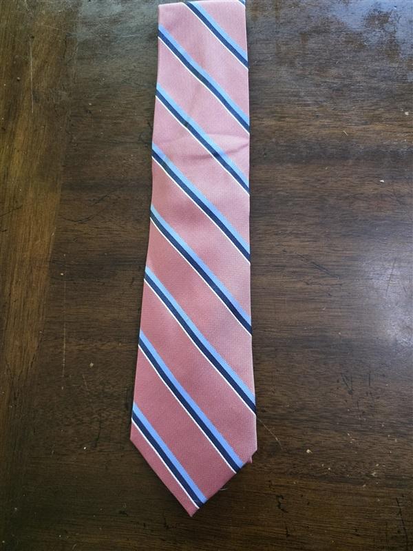 NWOT Nautica Pink Blue Stripe 100% Silk Men's Neck Tie 126201