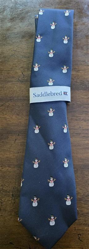 NWT Saddlebred Snowmen Blue White Men's Neck Tie 126202