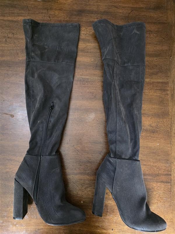 NWOT Shoedazzle 7 Rhona Thigh High Boot Black 126299