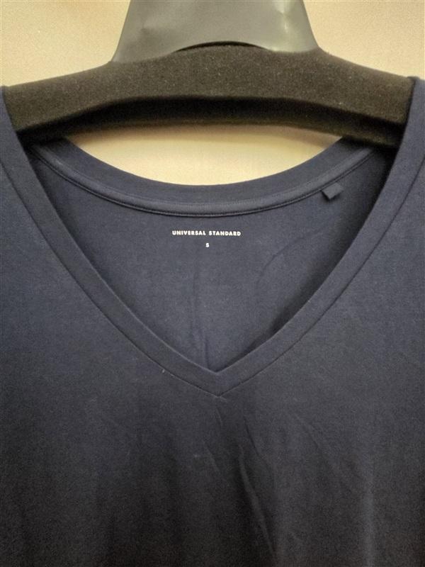 NWOT Universal Standard S Blue Tesino Washed Jersey T Shirt Dress V Neck 126325