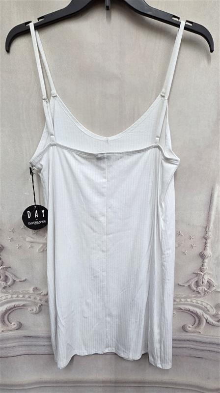 NWT Day by Day Dreamer S White Tank Dress Tunic Ribbed 126350
