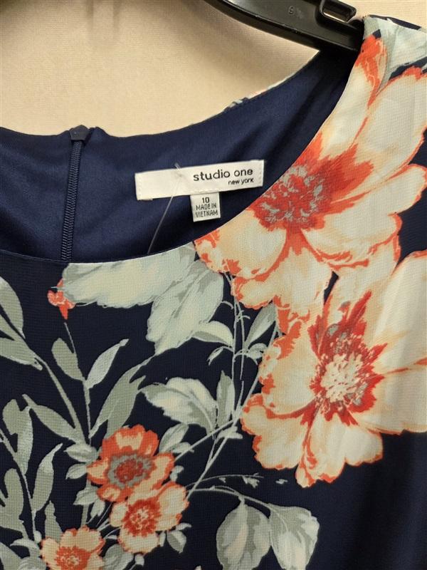 NWT Studio One 10 Floral Sleeveless Tank Dress Blue Red 126360