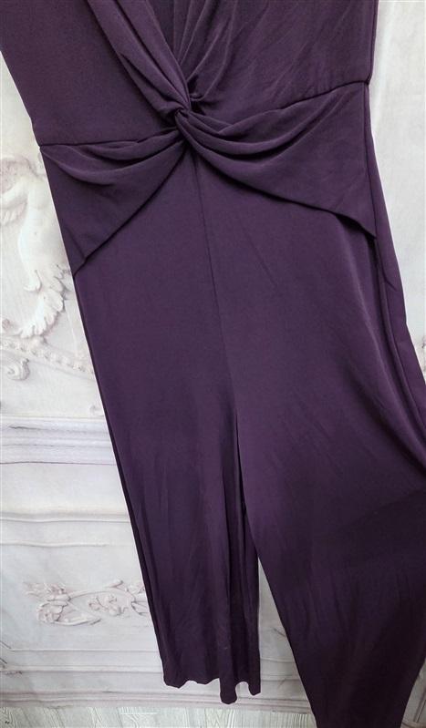 NWOT London Times Medium V neck Purple Drape Jumpsuit 126388