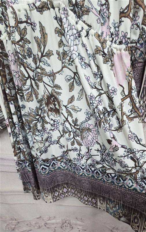 NWT Hale Bob M Jersey Faux Wrap Dress White Pink 126391