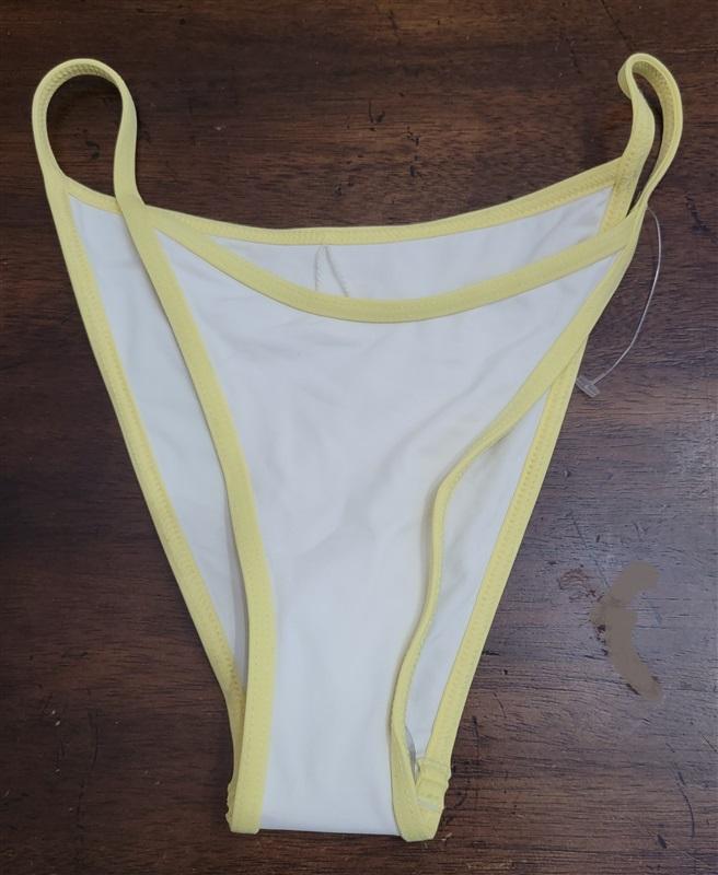 NWOTD L*Space M Foley Bitsy Bikini Bottom White Yellow 126457