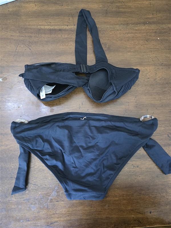 NWOT Seafolly Unterteil 4 USA Black Ring Top & Bikini Swim Bottom 126475