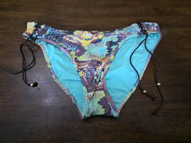 NWT Pilyq M Anaconda Lace Up Side Tie Full Bikini Swim Bottom 126517