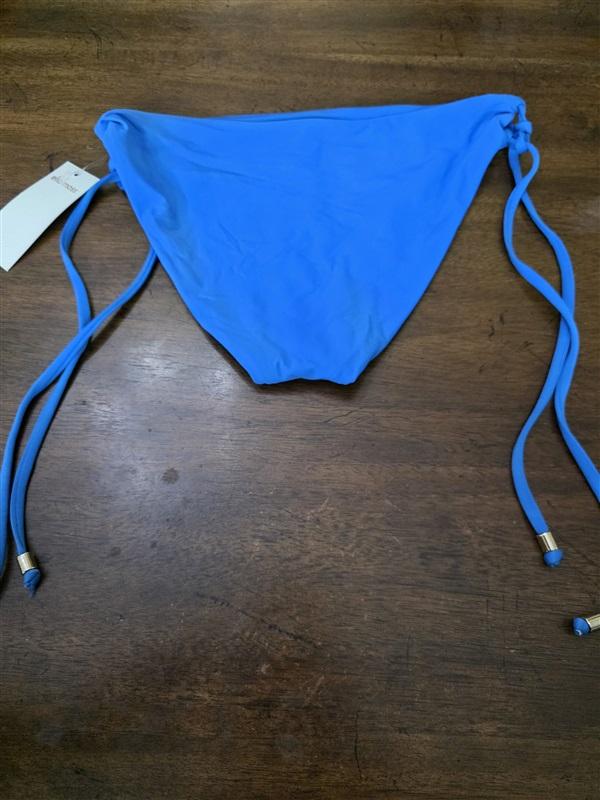 NWT Ella Moss Solid Blue XS Side-Tie Cheeky Bikini Swim Bottoms 126518