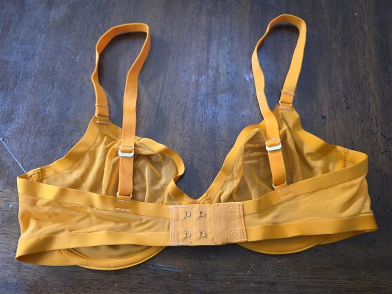NWOT CUUP 34D The Plunge Mesh Yellow Sheer Underwire Bra 126675