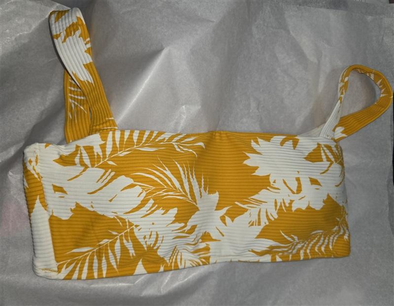 NWOT Seafolly 8 USA Wild Tropics Yellow white Bandeau 126754