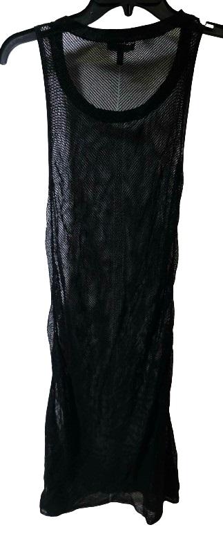 NWOT Eileen Fisher XS Fishnet Lace Dress Swimsuit Black Cover UP 126786