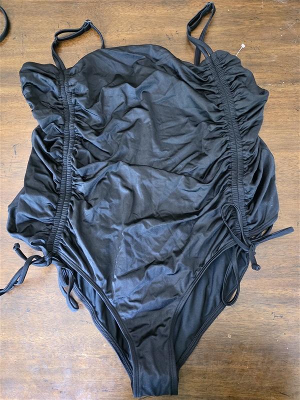 NWT Good American 5XL Shine Ruched Gathered Sides Black 1PC Swimsuit 126798