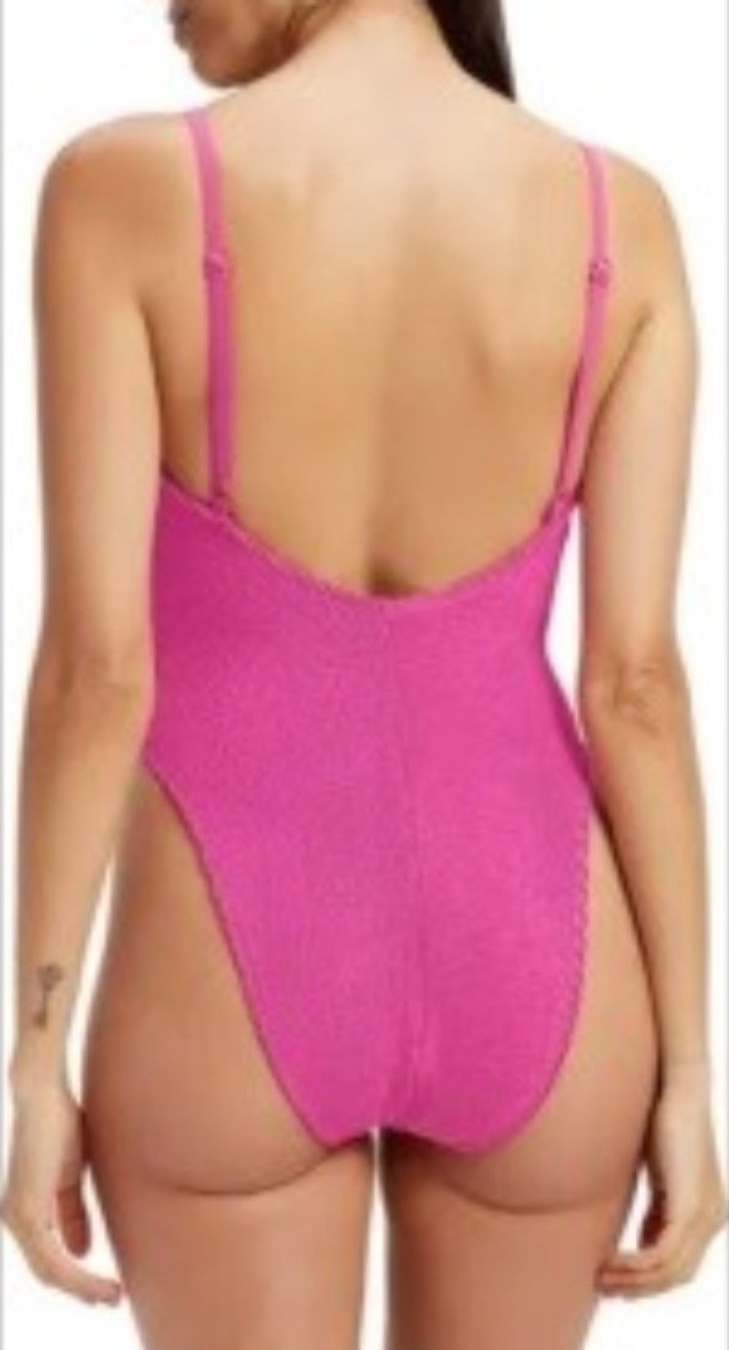 NWOT Good American L/XL Always Fits Sculpt 1PC Blue White Swimsuit 126820