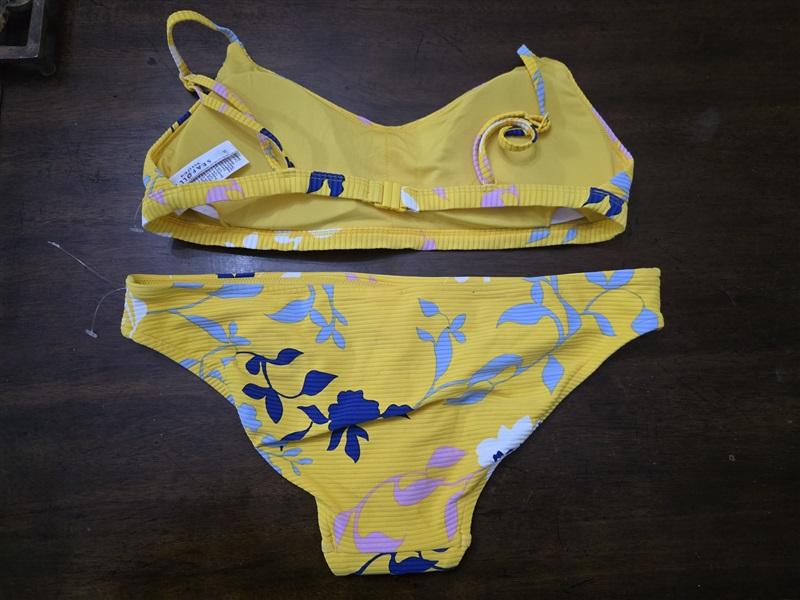 NWOT Seafolly 10 USA Florence Yellow Floral Bikini Top & Bottom 126905