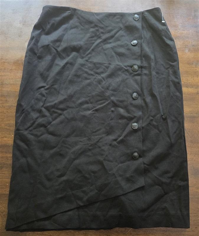 NWOT Kasper 10 Stretch Faux Button Stretch Black Skirt 127074