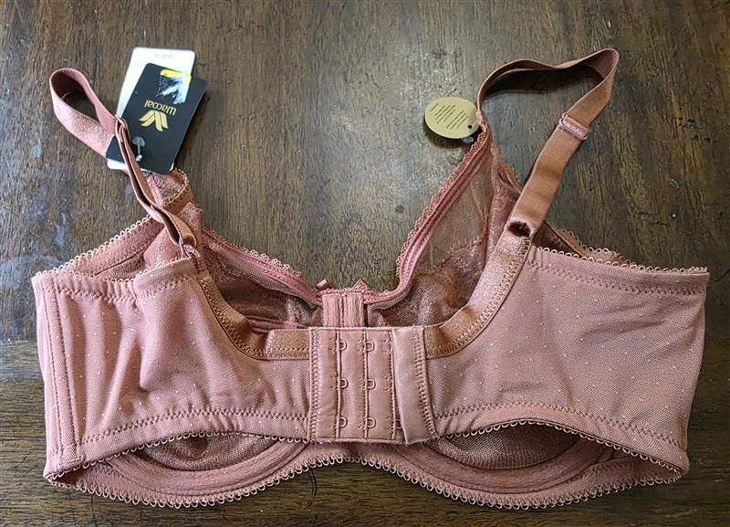 NWT Wacoal 34D Chantilly Lace Retro Chic 855186 Brown Bra Free Ship 127254