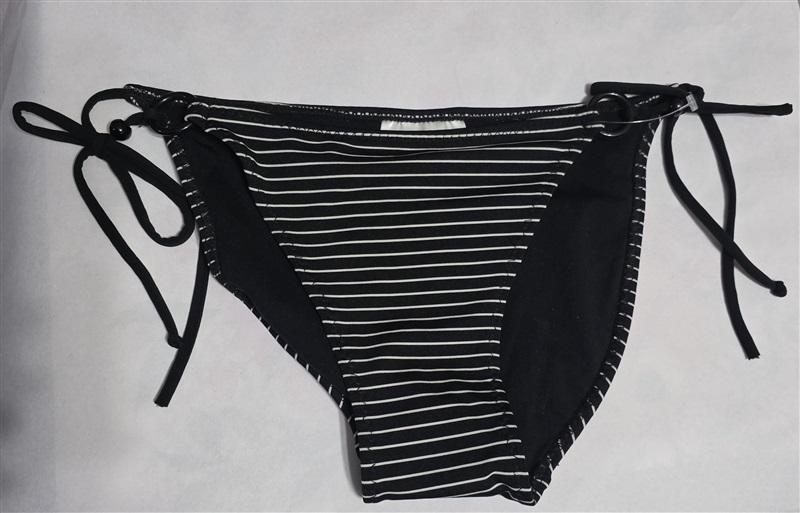 NWOT Robin Piccone M Blue Striped Side Tie Bikini Swim Bottom 127268