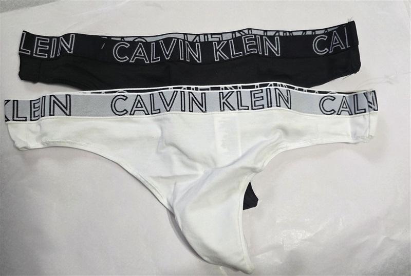 NWPT Calvin Klein LG Seamless Logo Thong Panty QP16390 White Black 127336
