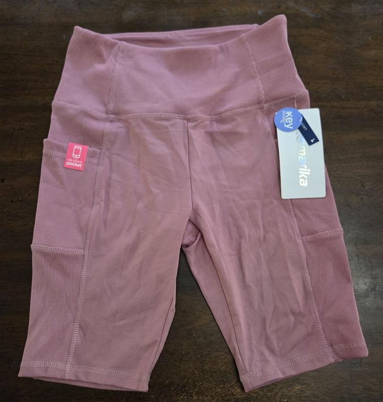 NWT Marika M Shorts 9" Rose Pink Cell Phone Pockets 127729