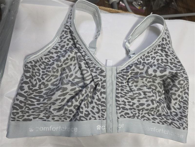 NWOT Comfort Choice 44G Animal Mint Green Gray Front Close Cotton Bra 127811
