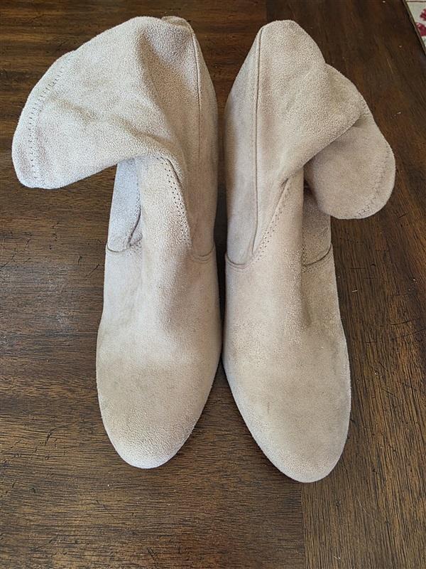 NWOT Express 9 Heel Tan Faux Suede Ankle Boot Booties 128002