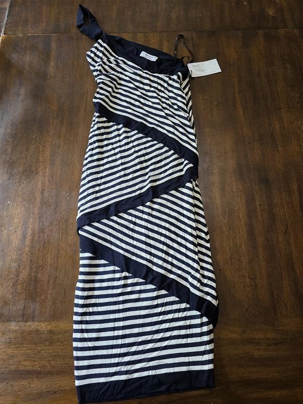 NWT Bailey 44 S Climbing Vine Asymmetric Choker Sleeveless Black White 128177