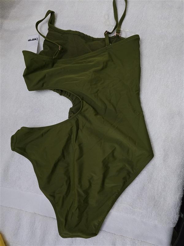 NWT Bar III L Field Green Monokini Swimsuit