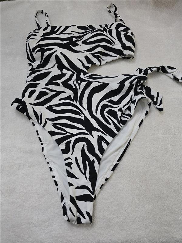 NWT Aqua Swim XS Zebra Monokini Swimsuit 128193