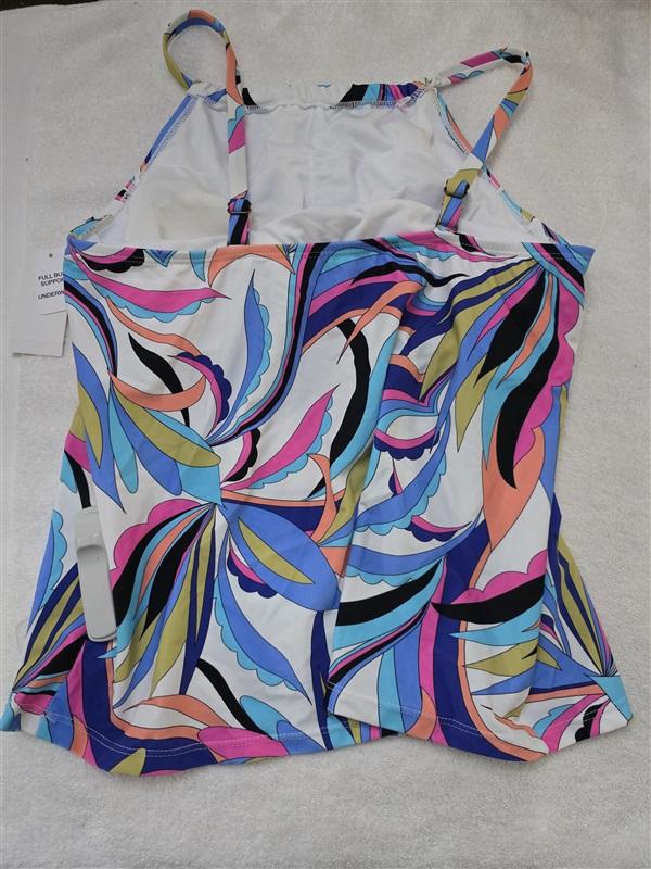 NWT Island Escape 8 Geo Modern Printed High-Neck Empire Tankini 128200