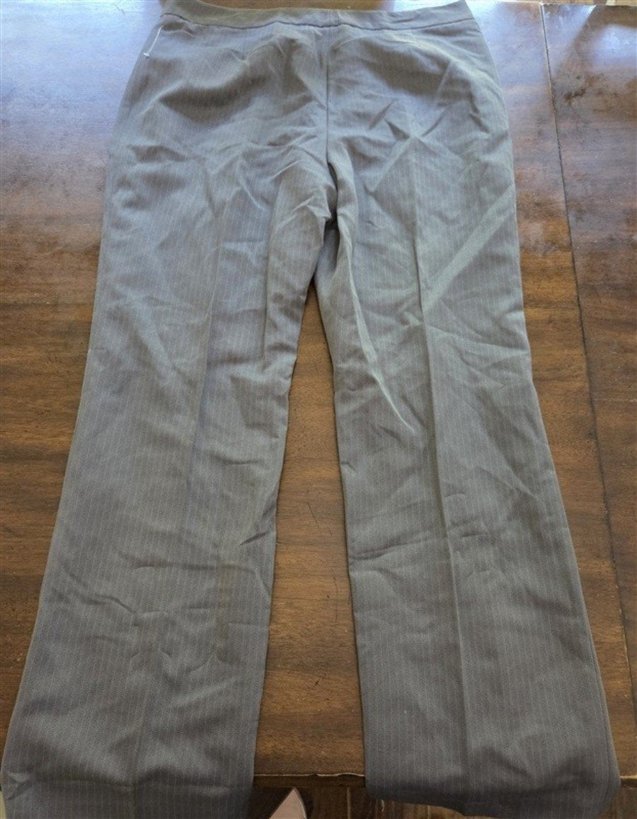 NWOT Le Suit 12 Herringbone Dark & Light Grey Dress Trousers Pant 128226