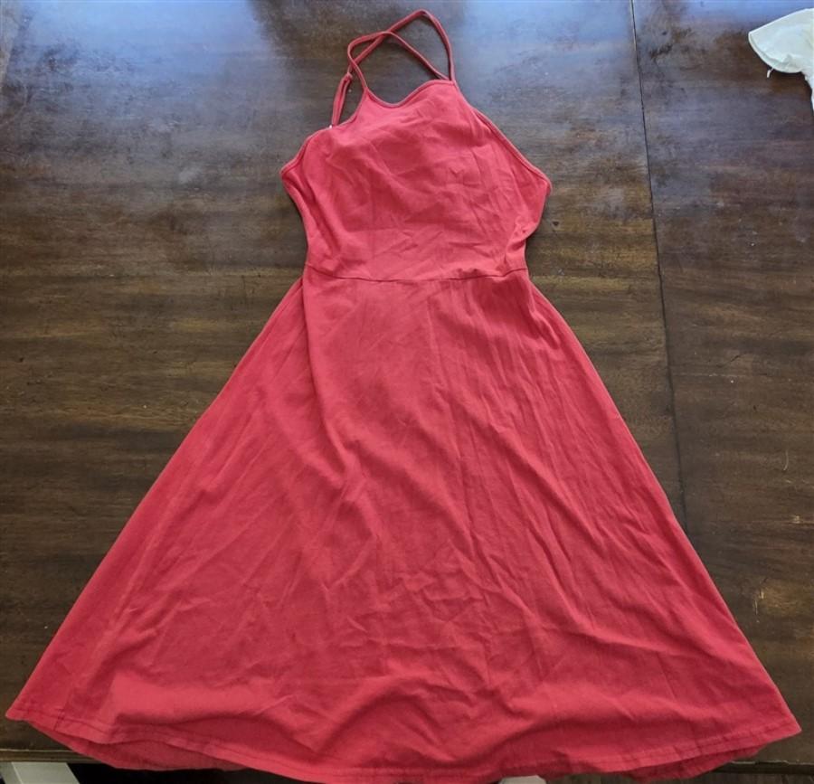 NEW Comune S/M Jersey Knit Open Back Bow Skater Dress Red #128231