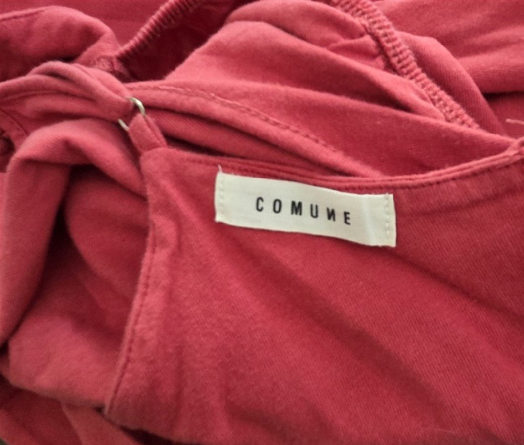 NEW Comune S/M Jersey Knit Open Back Bow Skater Dress Red #128231