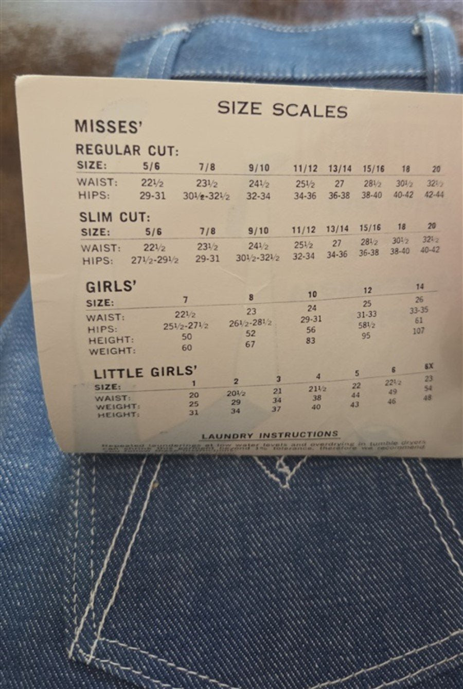 NWT VINTAGE Girls 12 Blue Bell Maverick Western Fit Knee Pants Raw Denim Shorts