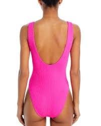 NWT Aqua Swim S O-Ring Metallic Crinkle Scoop Neck 1PC Swimsuit 128243