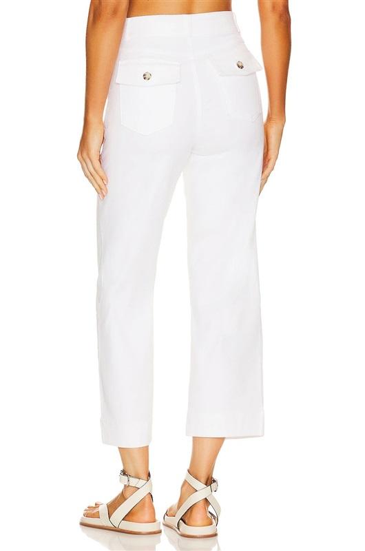NWT Spanx 3X Stretch Twill Cropped Wide Leg Pants White 128256