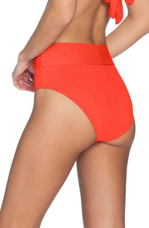 NWOT Robin Piccone Kate L High Waist Bikini Bottoms Orchid Pink 128268