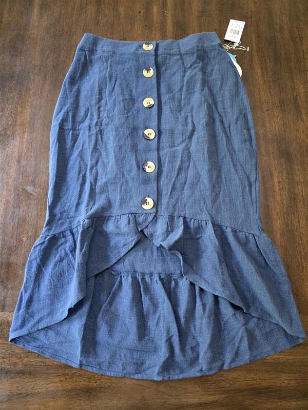 NWT Wet Anthropologie S Melodie Flounce Mermaid Skirt Blue 128279