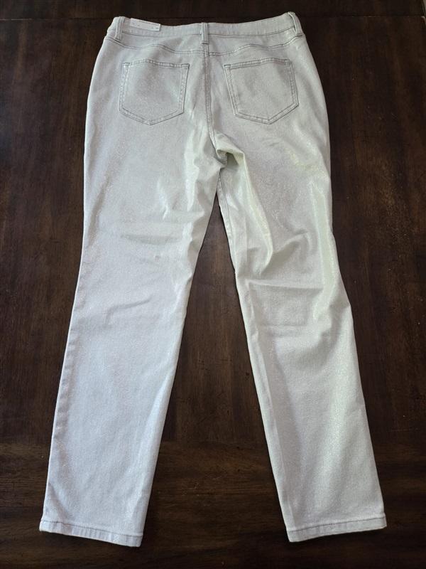 NWT Le' AL.X 30 High Rise Straight Leg Western 5-Pocket Jeans Ivory 128291