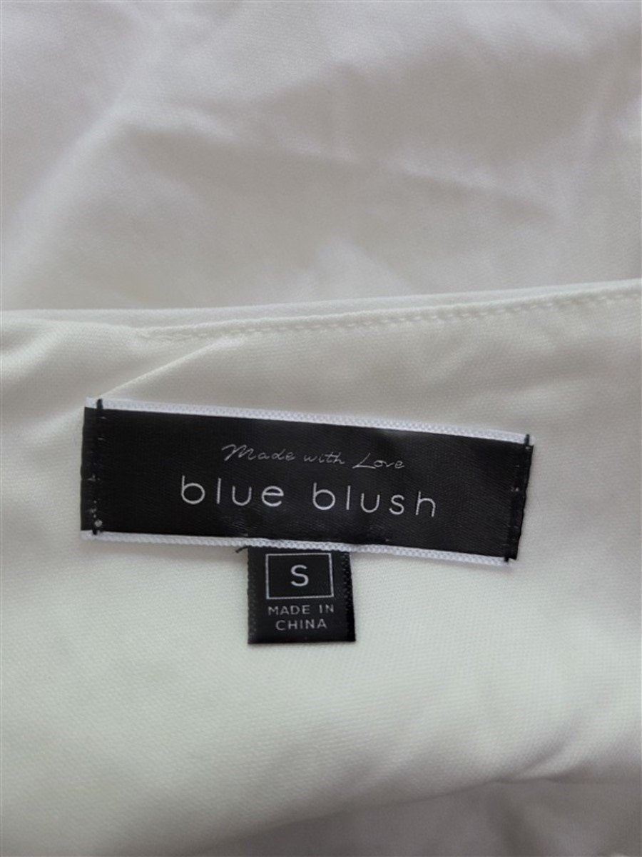 NWOT Blue Blush S Bow Belted Stretch Bodycon Mini Dress White #128296