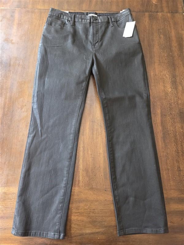 NWT Good American 14 32 Good Legs Straight Black Coated Jeans 128313