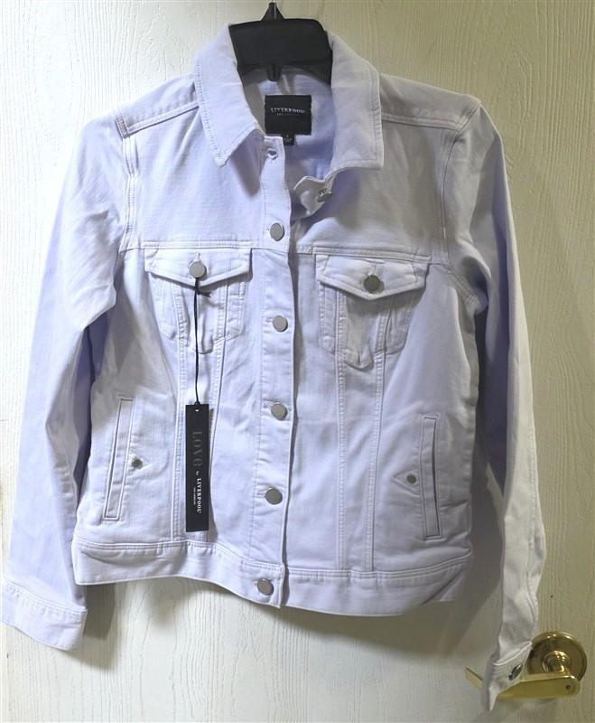 NWT Liverpool SM Kolten Denim Jean Jacket Lilac Rose Stretch 128402