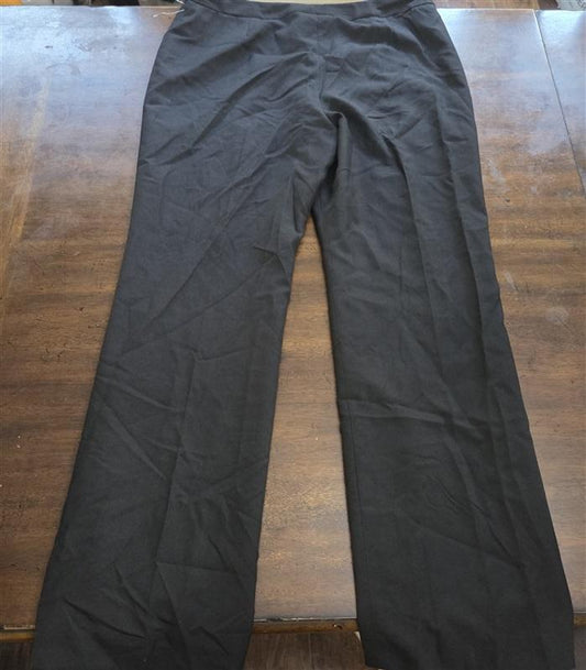 New Le Suit Petite 12P Solid Crepe Straight Leg Dress Pants Trouser Black 128420