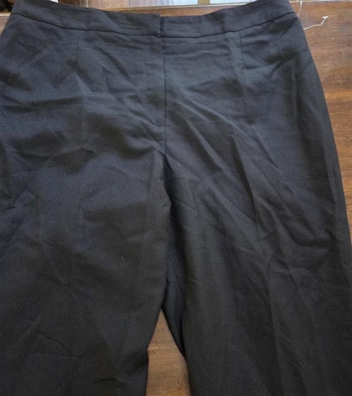 New Le Suit Petite 12P Solid Crepe Straight Leg Dress Pants Trouser Black 128420