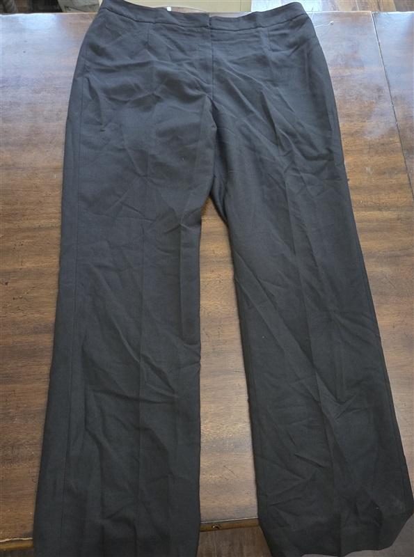 New Le Suit Petite 12P Solid Crepe Straight Leg Dress Pants Trouser Black 128420