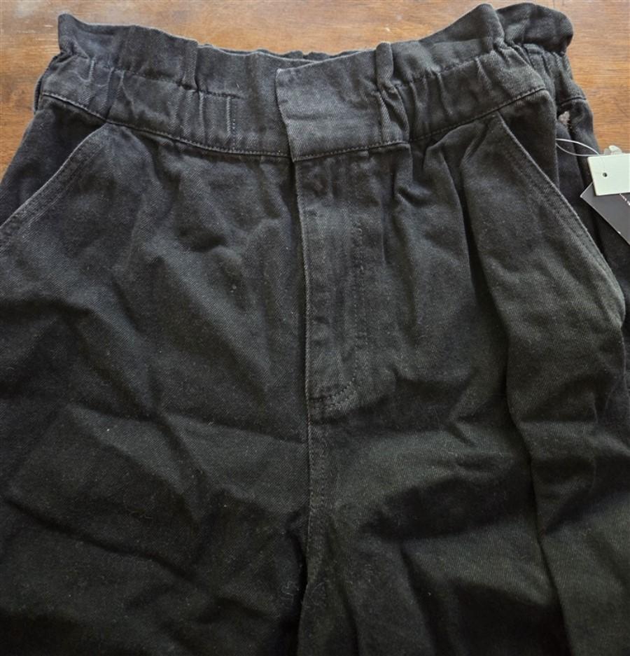 New CULPOS x INC 8 Paperbag-Waist Taper Leg Jeans Black #128421