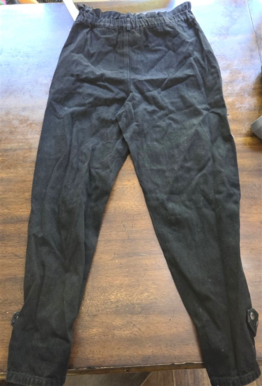 New CULPOS x INC 8 Paperbag-Waist Taper Leg Jeans Black #128421