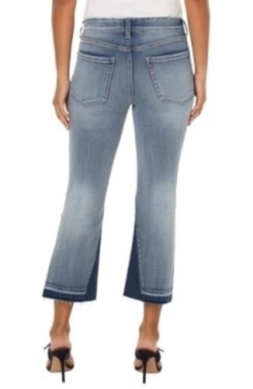 NWT Liverpool 10 30 Gia Glider Raw Hem Flare Crop Pant Alverstone 128537