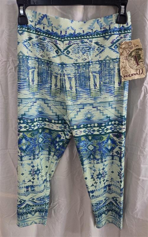NWT One World XS Charming Art Green Lace Top Legging Lounge set 128588