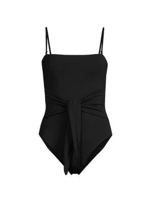 NWTD What We Wore M Knot Detail One Piece Swimsuit Black 128779